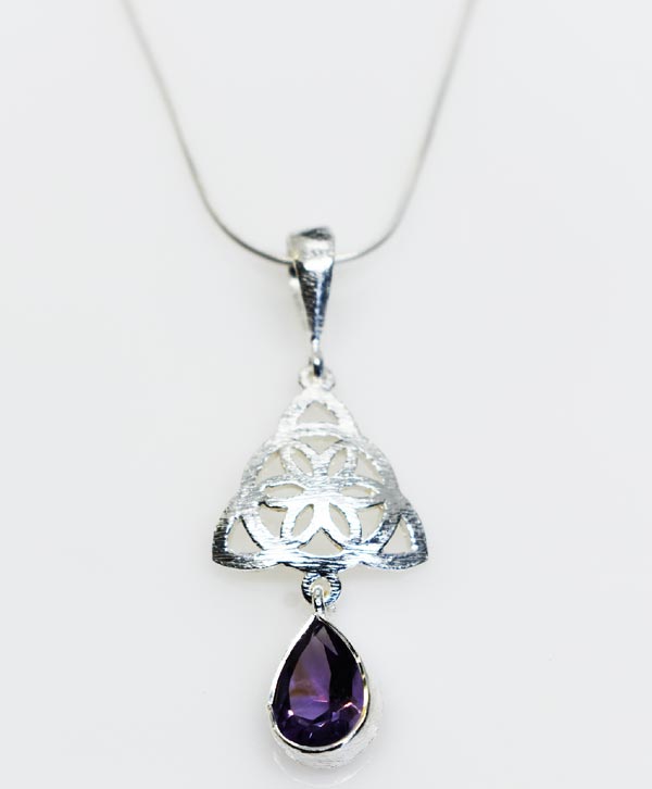 Raw Amethyst Necklace on 24 in chain – wildwitcheryco