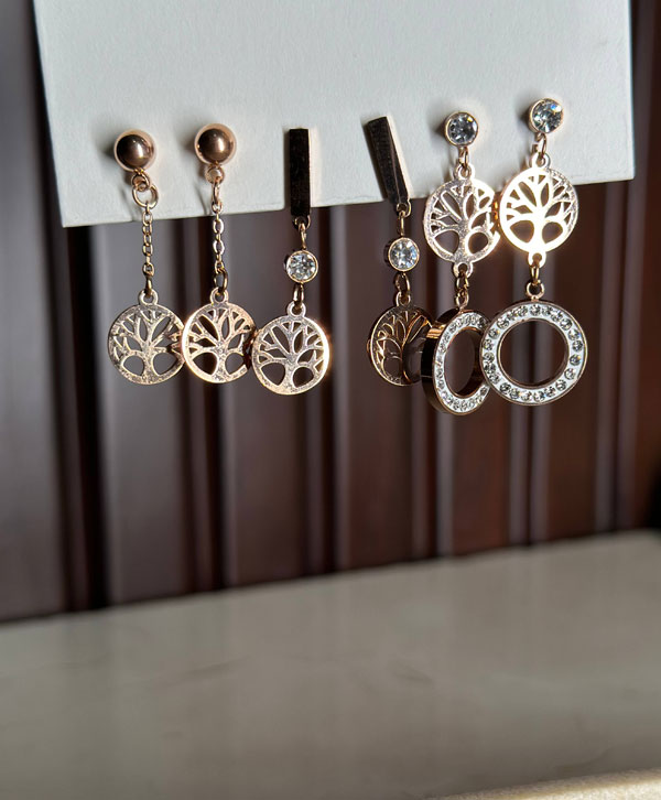 Set of Three Tree Of Life Designs Earrings